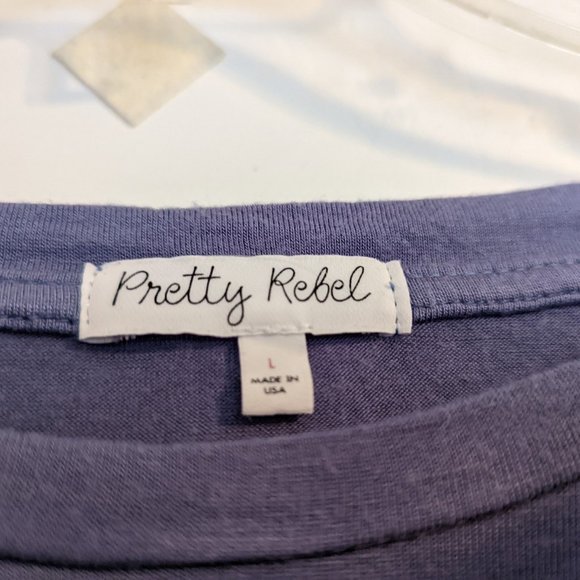 Pretty Rebel #Quarantine & Chill Ladies Long-Sleeved Tee Made in the USA! Sz L - Picture 2 of 4